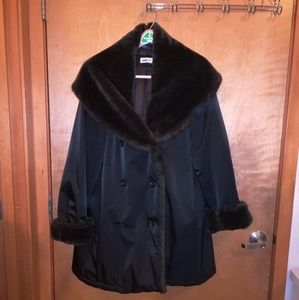 Jane Post faux fur shawl coat